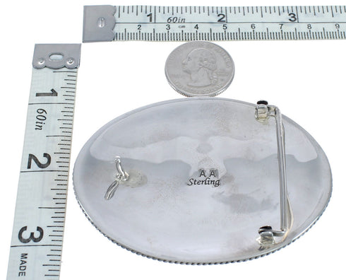 Native American Village Design Multicolor Silver Belt Buckle YS59577